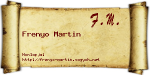 Frenyo Martin névjegykártya