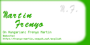 martin frenyo business card
